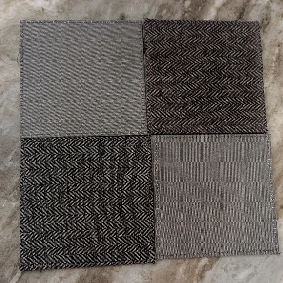 Gentleman Jack Herringbone & Gray Fabric Coasters - Set of 4 - Picture 4 of 4